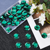 Globleland Self-Adhesive Acrylic Rhinestone Stickers, for DIY Decoration and Crafts, Faceted, Half Round, Green, 30x6mm, 50pcs/box, 1Box/Set