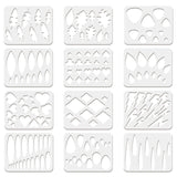 Globleland 12Pcs 12 Style Plastic Drawing Painting Stencils Templates, Mixed Patterns, 20x25cm, 1pc/style