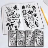 Globleland 4Pcs 4 Style 304 Stainless Steel Cutting Dies Stencils, for DIY Scrapbooking/Photo Album, Decorative Embossing, Mixed Patterns, 10.1x17.7cm, 1pc/style