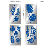 Globleland 4Pcs 4 Style 304 Stainless Steel Cutting Dies Stencils, for DIY Scrapbooking/Photo Album, Decorative Embossing, Leaf Pattern, 10.1x17.7cm, 1pc/style