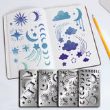 Globleland 4Pcs 4 Style 304 Stainless Steel Cutting Dies Stencils, for DIY Scrapbooking/Photo Album, Decorative Embossing, Planet Pattern, 10.1x17.7cm, 1pc/style