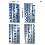 Globleland 4Pcs 4 Style 304 Stainless Steel Cutting Dies Stencils, for DIY Scrapbooking/Photo Album, Decorative Embossing, Floral Pattern, 10.1x17.7cm, 1pc/style