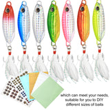Globleland 20 Sheets 12 Styles PVC Plastic Fishing Lures Sticker, Mixed Color, 22sheets/box