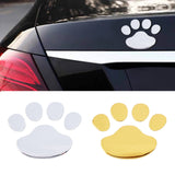 Globleland Waterproof PVC Adhesive Sticker Car Stickers, DIY Car Decorations, Dog Paw Prints, Mixed Color, 160x71x0.5mm, Paw: 60x69.5x0.5mm, 2pcs/sheet, 2 colors, 5sheets/color, 10sheets/set, 1Set/Set