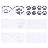 Globleland Waterproof PET Decoration Sticker, for Window or Stairway Home Decoration, Dog Paw Print, Mixed Color, 14~18x7.7~8cm, 1Set/Set