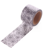 Globleland DIY Scrapbook Decorative Paper Tapes, Adhesive Tapes, Flower, White, 30mm