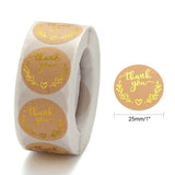 Globleland 1 Inch Thank You Stickers, Self-Adhesive Kraft Paper Gift Tag Stickers, Adhesive Labels, for Festival, Christmas, Holiday Presents, with Word Thank You, Navajo White, Sticker: 25mm, 500pcs/roll, 3Roll/Set