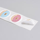 Globleland Self-Adhesive Kraft Paper Gift Tag Stickers, Adhesive Labels, for Festival, Christmas, Holiday Presents, Donut, Colorful, Sticker: 25mm, 500pcs/roll, 3Roll/Set