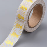 Globleland Foil Masking Tapes, DIY Scrapbook Decorative Paper Tapes, Adhesive Tapes, for Craft and Gifts, Pineapple, Gold, 15mm, 10m/roll