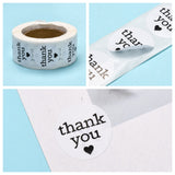 Globleland 1 Inch Thank You Stickers, Adhesive Roll Sticker Labels, for Envelopes, Bubble Mailers and Bags, White, 25mm, about 500pcs/roll, 5rolls/set