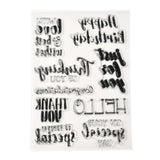 Globleland TPR Words Transparent Stamps, for DIY Scrapbooking, Photo Album Decorative, Cards Making, Birthday Themed Pattern, 21x15x0.3cm, Pattern: 4~74x9~94mm, 3pcs/set