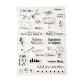 Globleland TPR Words Transparent Stamps, for DIY Scrapbooking, Photo Album Decorative, Cards Making, Holiday Pattern, 21x15x0.3cm, Pattern: 4~74x9~94mm, 3pcs/set