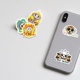 Globleland Cartoon Skull Paper Stickers Set, Adhesive Label Stickers, for Water Bottles, Laptop, Luggage, Cup, Computer, Mobile Phone, Skateboard, Guitar Stickers, Halloween Theme, Mixed Color, 41~82x30~78x0.3mm, 5Bag/Set
