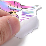 Globleland 50Pcs Holographic Laser Style Cartoon Paper Sticker Label Set, Adhesive Label Stickers, for Suitcase & Skateboard & Refigerator Decor, Colorful, 24~70x34~81x0.2mm, 5Bag/Set