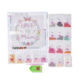 Globleland DIY Mother's Day Theme Full Drill Diamond Painting Canvas Kits, with Resin Rhinestones, Diamond Sticky Pen, Plastic Tray Plate and Glue Clay, Mother's Day Themed Pattern, 300x308x0.2mm, 3Set/Pack