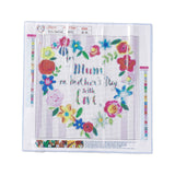 Globleland DIY Mother's Day Theme Full Drill Diamond Painting Canvas Kits, with Resin Rhinestones, Diamond Sticky Pen, Plastic Tray Plate and Glue Clay, Mother's Day Themed Pattern, 302x302x0.2mm, 3Set/Pack