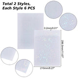 Globleland 12Sheets 2 Style Plastic Copier Transparency Film, Rectangle, Mixed Patterns, 296.5x210x0.2mm, 6sheets/style