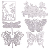 GLOBLELAND 6pcs Metal Frame Cutting Dies Butterfly Dragonfly Carbon Steel Embossing Stencil Template Mould for DIY Card Making Scrapbooking Paper Craft Photo Album