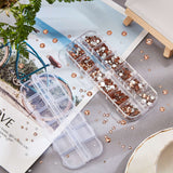 Globleland Rhinestone Jewelry Kits, with Flat Back Glass Rhinestone, Anti-static Tweezers, Tray Plate, Disposable Flatware Spoons and Pencil Pen Pick Up Pen, Light Peach, 13x5x1.5cm
