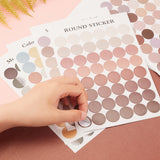 Globleland Polka Dot Pattern Decorative Labels Stickers, DIY Handmade Scrapbook Photo Albums, Mixed Color, 24sheets/set