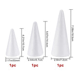 Globleland 3 Sizes Modelling Polystyrene Foam, DIY Decoration Crafts, Cone, White, 55x107mm