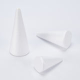 Globleland 3 Sizes Modelling Polystyrene Foam, DIY Decoration Crafts, Cone, White, 55x107mm