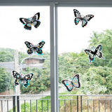 Globleland 6Pcs 6 Style Waterproof PVC Electrostatic Wall Stickers Brick Pattern Stickers, for Living Room TV Wall Store Backdrops Thick Wallpaper Decoration, Butterfly, Black, 9.4~10.7x13~15cm, 6pcs/set
