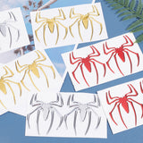 Globleland 3 Colors 6 Sets Spider Pattern PVC Adhesive Sticker Car Stickers, DIY Car Decorations, Mixed Color, 7.5x6x0.06cm