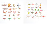 Globleland 6 Bags 2 Style Stickers, PET Adhesive Stickers Set, Dragonfly, Mixed Color, 5x6x0.01cm