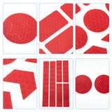 Globleland 2 Sheet 2 Color Plastic Reflective Sticker, Rectangle & Flat Round, Mixed Color, 22x23.5x0.03cm, 2 color, 1set/color, 2set