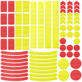 Globleland 2 Sheet 2 Color Plastic Reflective Sticker, Rectangle & Flat Round, Mixed Color, 22x23.5x0.03cm, 2 color, 1set/color, 2set