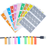Globleland 10Sheet 10 Color Knife P-type Self-adhesive Network Cable Label Paper Color Waterproof, Blank for Wire and Cable Label Printing Sticker, Mixed Color, 29.6x21x0.02cm, 30pcs/sheet, 10 color, 1sheet/color, 10 sheet