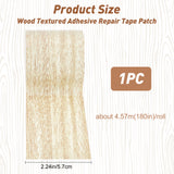 Globleland Non-woven Fabrics Imitation Wood Grain Adhesive Tape, Walnutwood Grain Repair Tape Patch, Flat, Light Goldenrod Yellow, 57mm, about 4.57m/roll