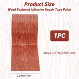 Globleland Non-woven Fabrics Imitation Wood Grain Adhesive Tape, Walnutwood Grain Repair Tape Patch, Flat, Saddle Brown, 57mm, about 4.57m/roll