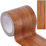 Globleland Non-woven Fabrics Imitation Wood Grain Adhesive Tape, Oakwood Grain Repair Tape Patch, Flat, Peru, 57mm, about 4.57m/roll