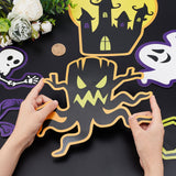 Globleland 2 Sets Halloween Theme PVC Plastic Self Adhesive Sticker Decorations, Window Decor Accessories, Mixed Color, 187~280x190~275x0.5mm, 6pcs/set