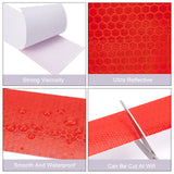 Globleland 3 Rolls Safety Mark Reflective Tape Crystal Color Lattice Reflective Film, Car Styling Self Adhesive Warning Tape, Red, 4.9x0.03cm, about 3m/roll