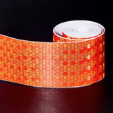 Globleland 3 Rolls Safety Mark Reflective Tape Crystal Color Lattice Reflective Film, Car Styling Self Adhesive Warning Tape, Red, 4.9x0.03cm, about 3m/roll