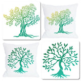 Globleland 2Pcs 2 Styles Plastic Drawing Painting Stencils Templates, Square, Tree of Life Pattern, 30x30cm, 1pc/style