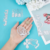 Globleland 5Pcs 5 Styles Carbon Steel Cutting Dies Stencils, for DIY Scrapbooking/Photo Album, Decorative Embossing DIY Paper Card, Religion & Christmas & Easter, Mixed Patterns, 2.65~8.9x5~13.9x0.08cm, 1pc/style