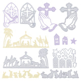 Globleland 5Pcs 5 Styles Carbon Steel Cutting Dies Stencils, for DIY Scrapbooking/Photo Album, Decorative Embossing DIY Paper Card, Religion & Christmas & Easter, Mixed Patterns, 2.65~8.9x5~13.9x0.08cm, 1pc/style