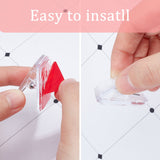12Pcs Self-Adhesive Hanging Spring Clips, Transparent Wall Tapestry Clips, PP Plastic Sticky Clips, for Poster Photo Paper Flag Hanger, Clear, 33x30x22mm, Hole: 4mm