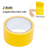 Globleland Polyethylene & Gauze Adhesive Tapes for Fixing Carpet, Bookbinding Repair Cloth Tape, Flat, Yellow, 48mm, 10m/roll, 2 rolls/set