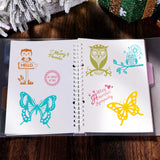 GLOBLELAND 9 Sheets Silicone Clear Stamps Seal for Card Making Decoration and DIY Scrapbooking(Owl, Butterfly, Cat, Flowers, Adventure, East)