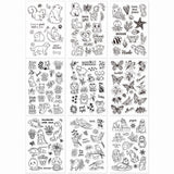 GLOBLELAND Acrylic Stamps, for DIY Scrapbooking, Photo Album Decorative, Cards Making, Stamp Sheets, Animal Pattern, 16x11x0.3cm, 9sheets/set