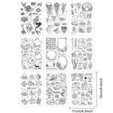 Globleland Acrylic Stamps, for DIY Scrapbooking, Photo Album Decorative, Cards Making, Stamp Sheets, Mixed Patterns, 16x11x0.3cm, 9 patterns, 1sheet/pattern, 9sheeets