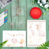 Globleland PVC Plastic Stamps, for DIY Scrapbooking, Photo Album Decorative, Cards Making, Stamp Sheets, with Acrylic Stamping Blocks Tools, Mixed Patterns, 16x11x0.3cm, 6styles, 1sheet/style, 6sheets/set