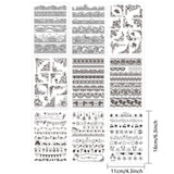Globleland 9 Sheets 9 Styles PVC Plastic Stamps, for DIY Scrapbooking, Photo Album Decorative, Cards Making, Stamp Sheets, Mixed Patterns, 16x11x0.3cm, 1sheet/style