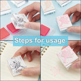 Globleland 6Pcs 6 Style Acrylic & Rubber Stamps, for DIY Craft Card Scrapbooking Supplies, Rectangle, Flower Pattern, 3.1x3.6x1.8cm, 1pc/style