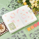 Globleland 4 Sheets 4 Style PVC Plastic Stamps, with 2 Pcs 2 Size Acrylic Stamping Blocks Tools, Flower Pattern, 16x11x0.3cm, 1sheet/style